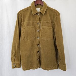 Unpublished Corduroy Button Down Shirt in Tan Mustard Yellow Women’s Size S